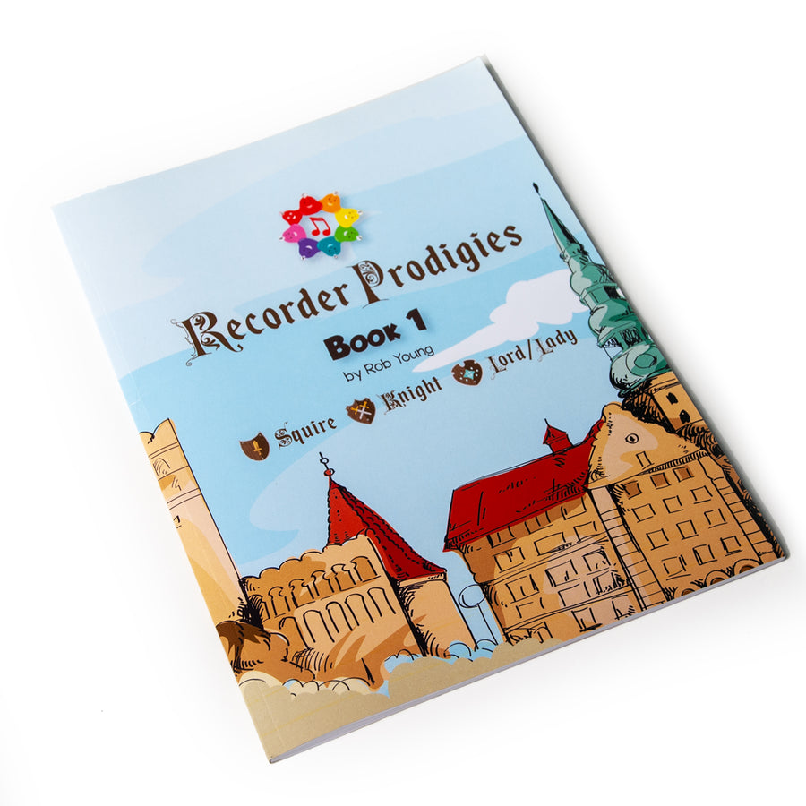 Recorder Prodigies Book 1 — medieval-themed beginner recorder workbook