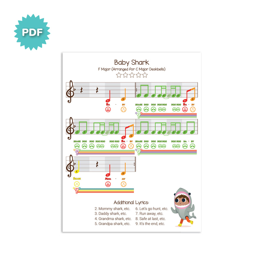 Baby Shark - F Major (Arranged for C Major Deskbells)