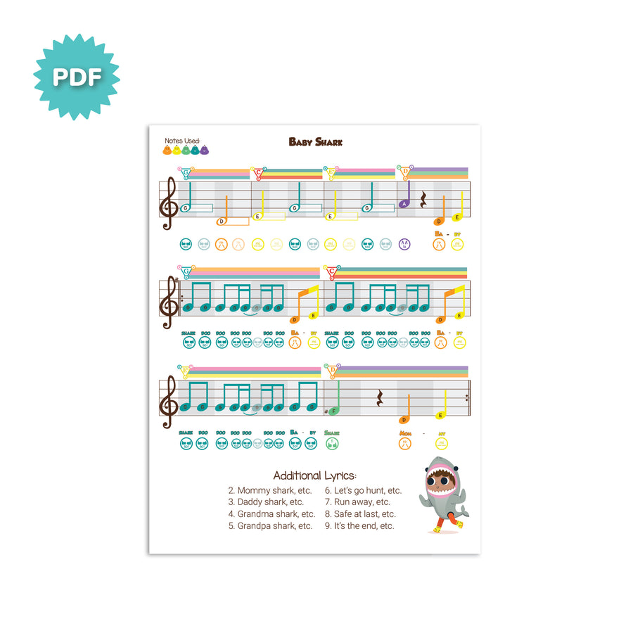 Baby Shark - G Major (Arranged for C Major Deskbells)