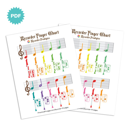 Recorder Finger Positions (Legal Sized Poster)
