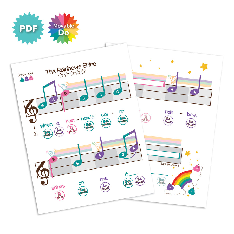 The Rainbows Shine F & G Major Movable & Fixed Do Sheet Music